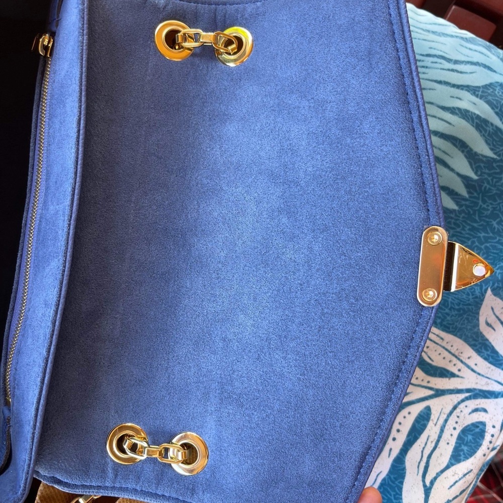 Authentic Louis Vuitton Blue Monogram Empreinte Leather St Germain PM - Picture 12 of 13